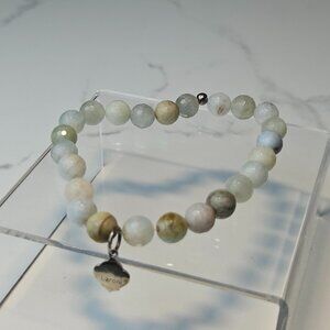 Baroni 925 Marked Sterling Silver Natural Stone Stretch Bracelet